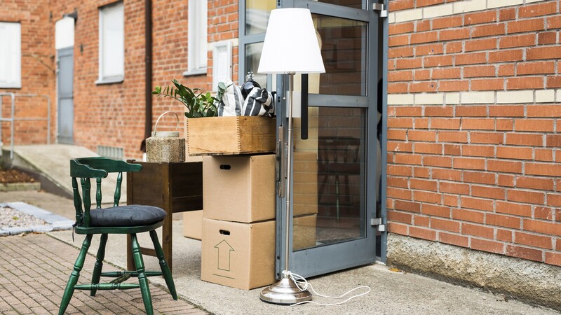 Moving boxes and furniture