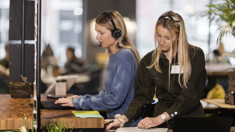 Two female receptionists