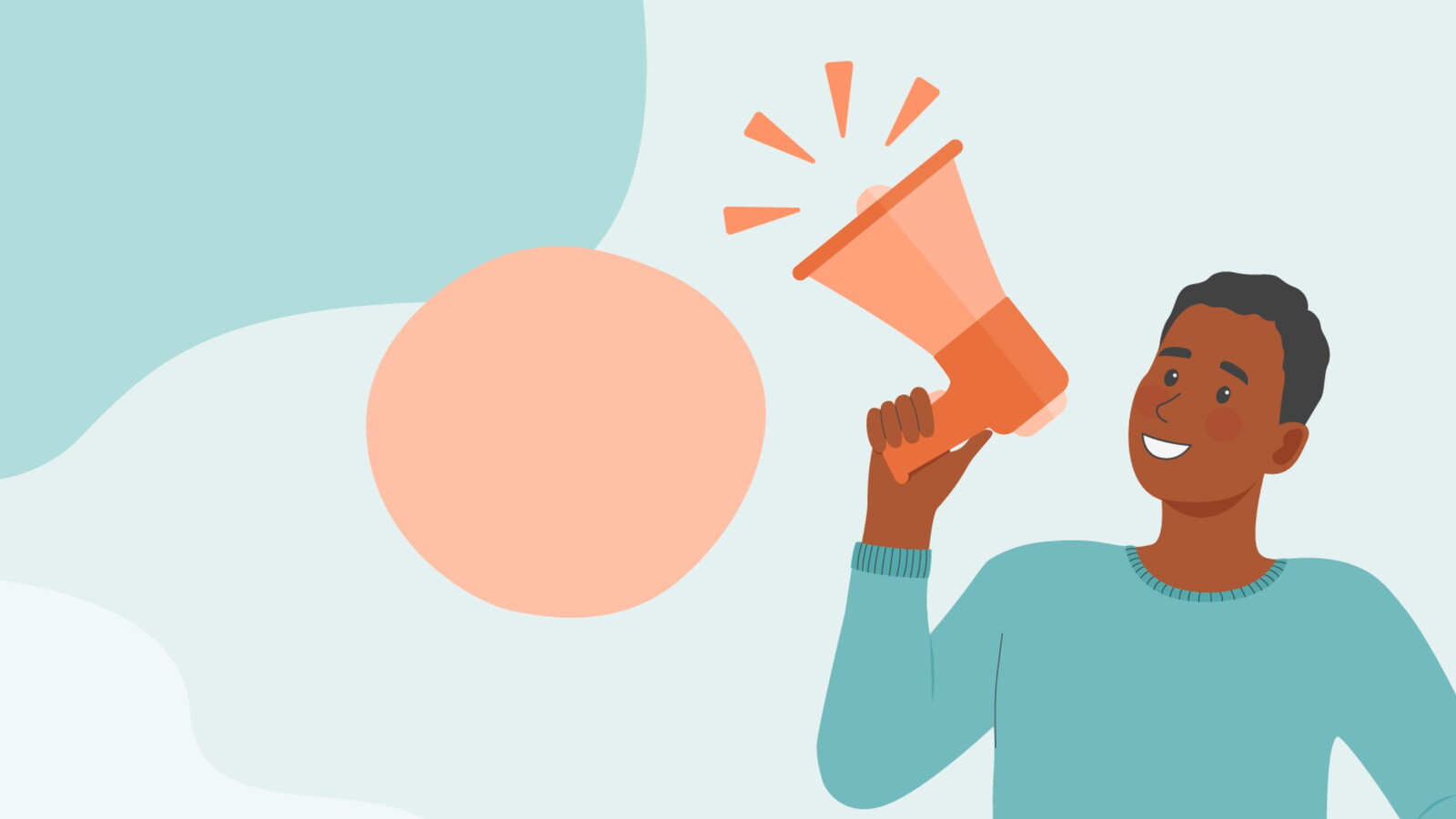 illustration-person ropar i megafon