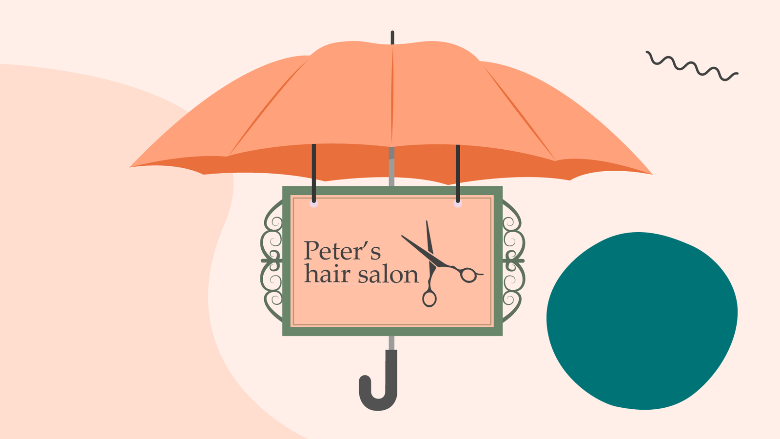 illustration-paraply över skylt