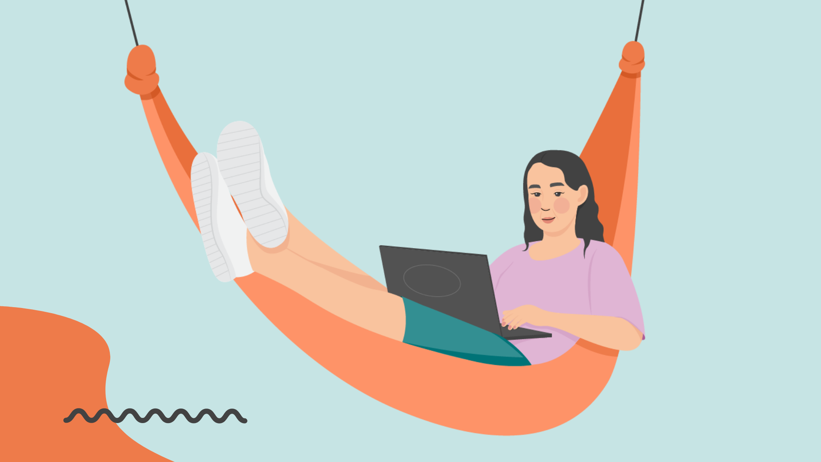illustration-person ligger i hängmatta